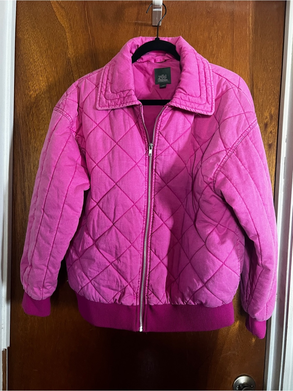 wild fable Hot Pink Quilted Puffer Jacket for women